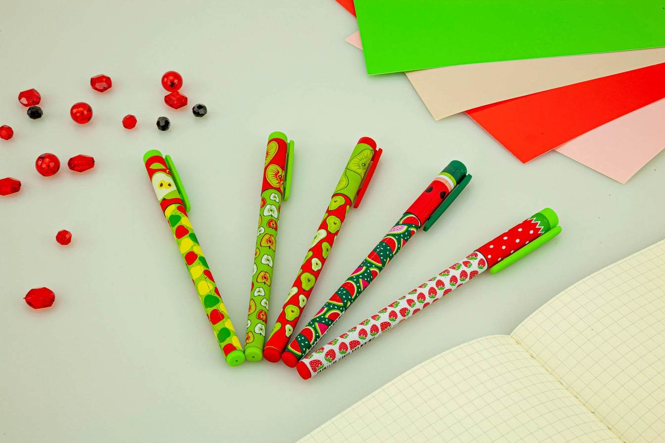 FunWrite-5 Pen Pack: Watermelons, Apples, Pears, Strawberries image 1