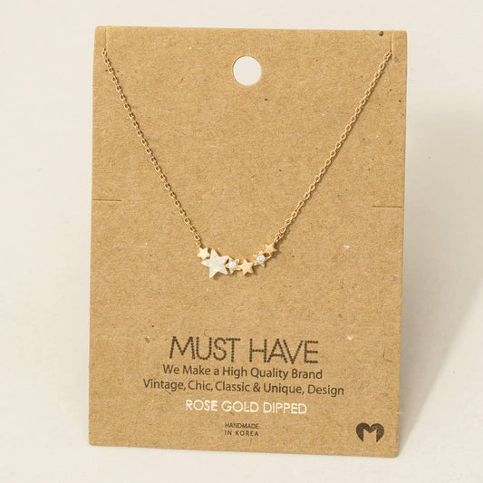 Dainty Multi Star Charm Necklace