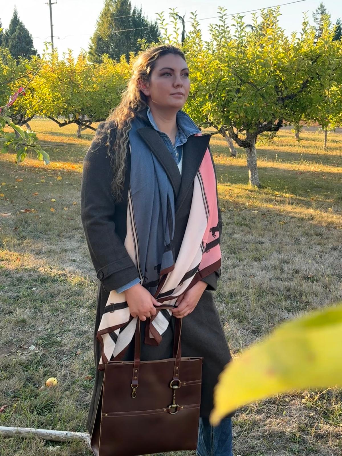 AWST Int'l Snaffle Bit Leather Tote Bag
