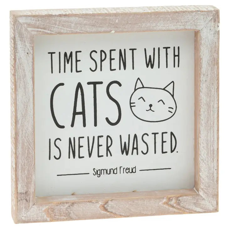 Time Spent with Cats Wood Sign image 0