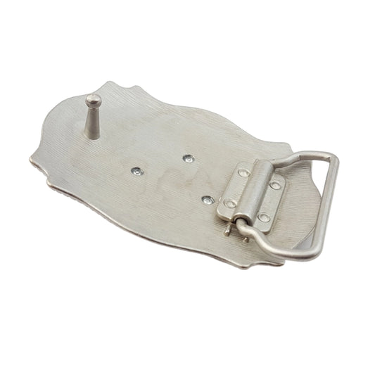 Western Antique Silver Long Horn Design Belt Buckle image 1