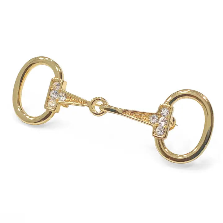 Small 18K Gold Plated Snaffle Bit Stock Pin image 0