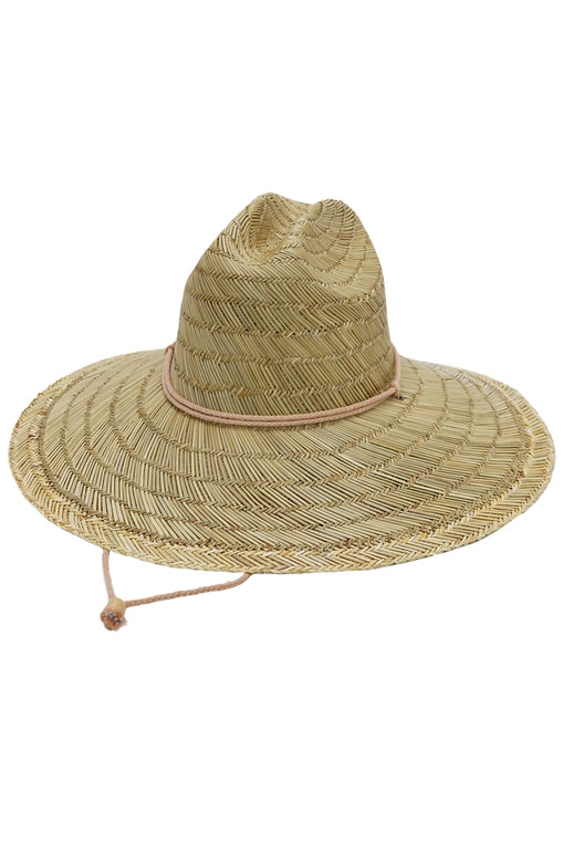 Wide Dome Brim Rush Straw Woven Lifeguard Hat image 1