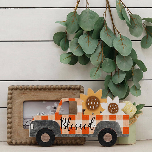 Truck Shaped Blessed Farmhouse Shelf Decor