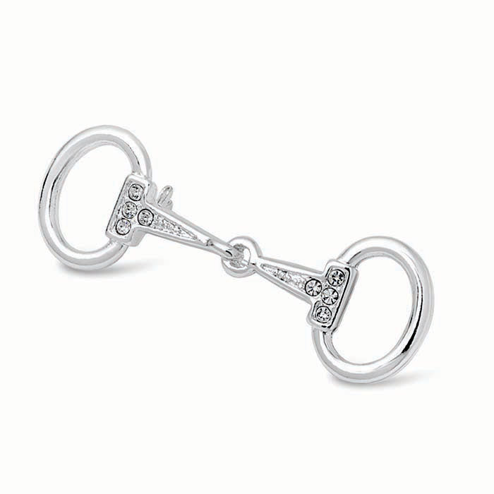 Small Silver Plated Snaffle Bit Stock Pin image 3