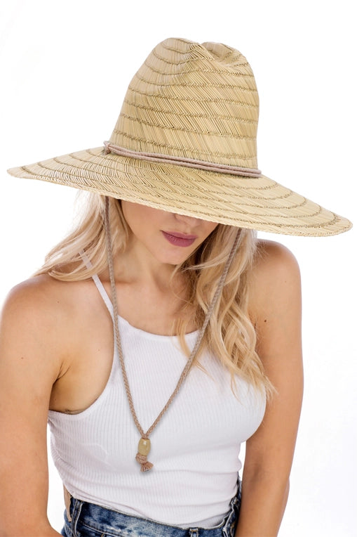Wide Dome Brim Rush Straw Woven Lifeguard Hat image 2