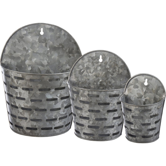 Rustic Olive Wall Bucket Set image 1
