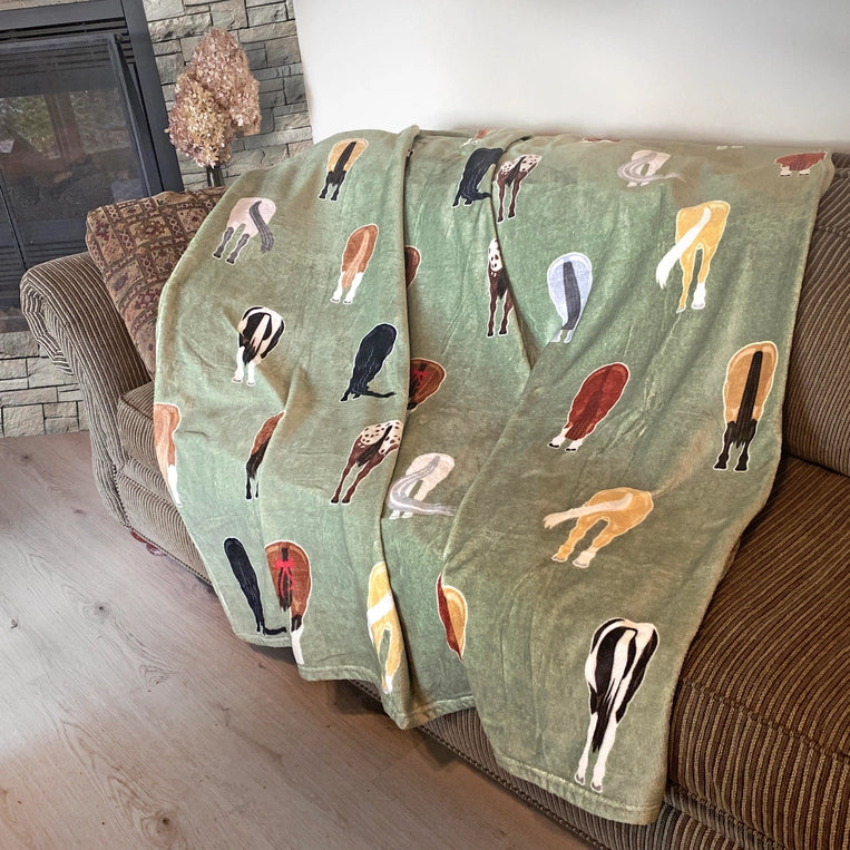Horse Tails Throw Blanket image 0