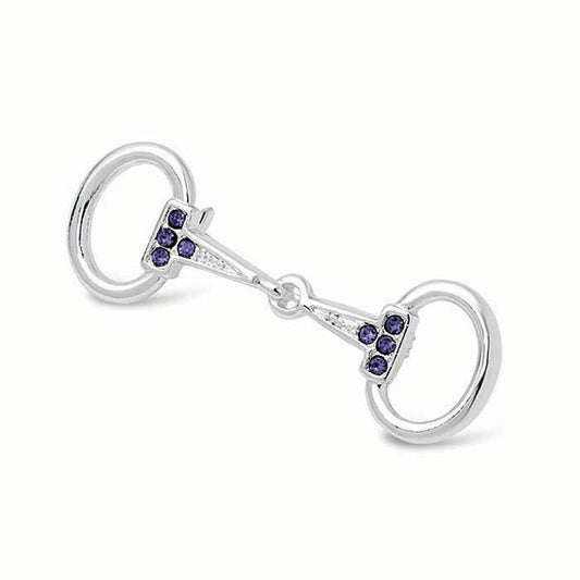 Small Silver Plated Snaffle Bit Stock Pin image 1