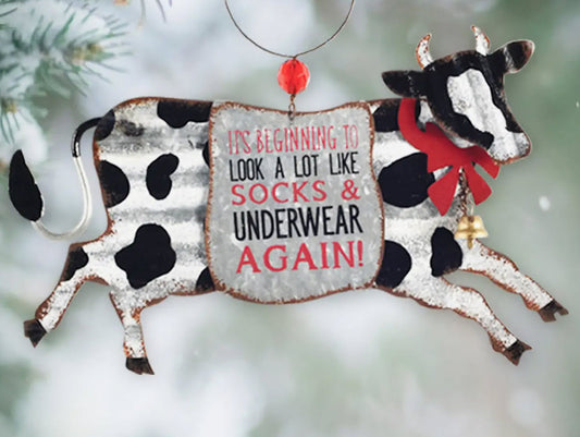 Bessie the Cow Metal Ornament image 0