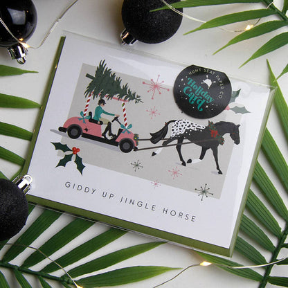 Giddy Up Jingle Horse Card