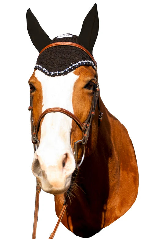 Equine Couture Fly Bonnet with Crystals image 1