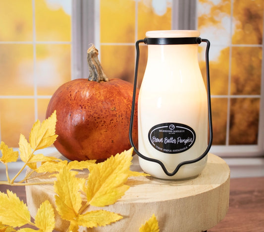 14 oz Milkbottle Candle: Brown Butter Pumpkin image 0