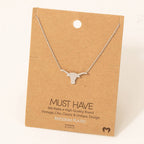 Dainty Bull Head Pendant Necklace