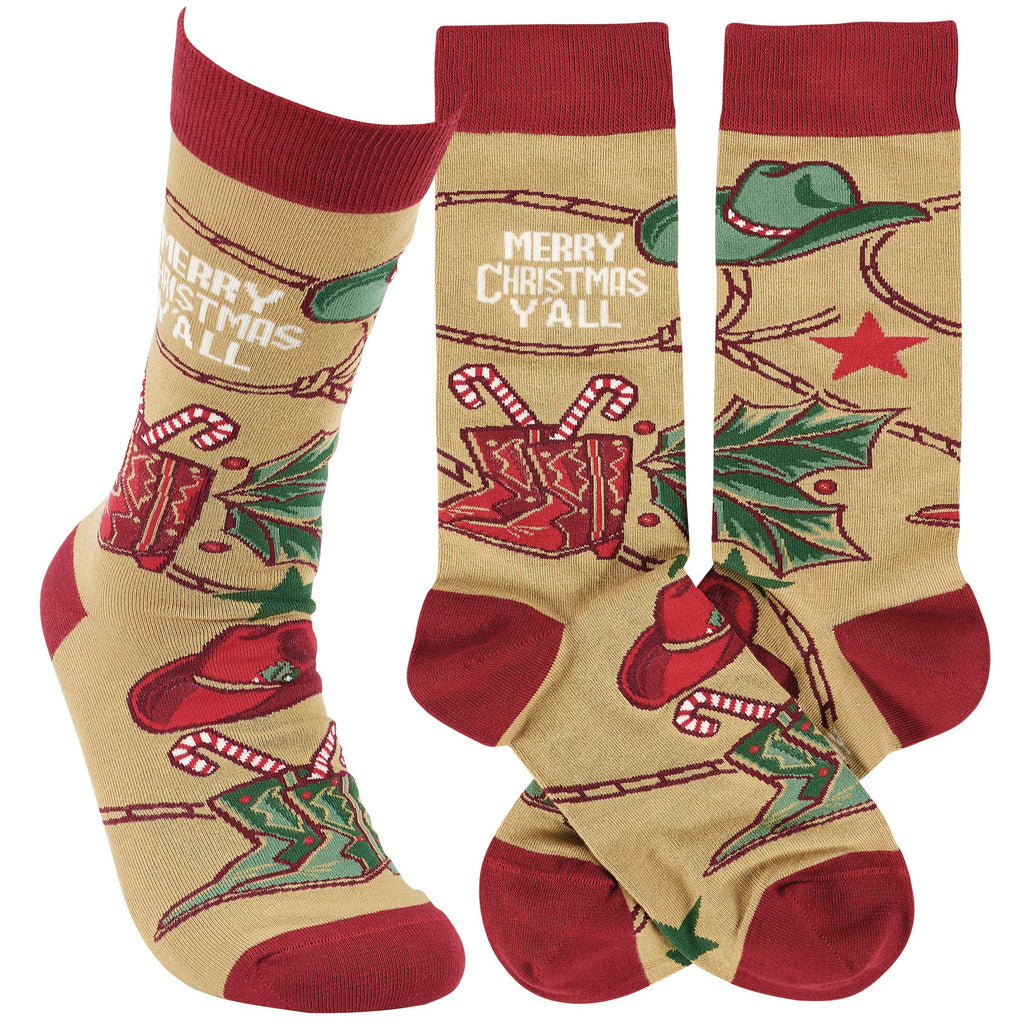Merry Christmas Y'all Socks
