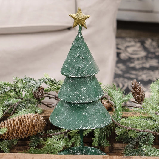 Distressed Textured Metal Christmas Tree, 12" image 0