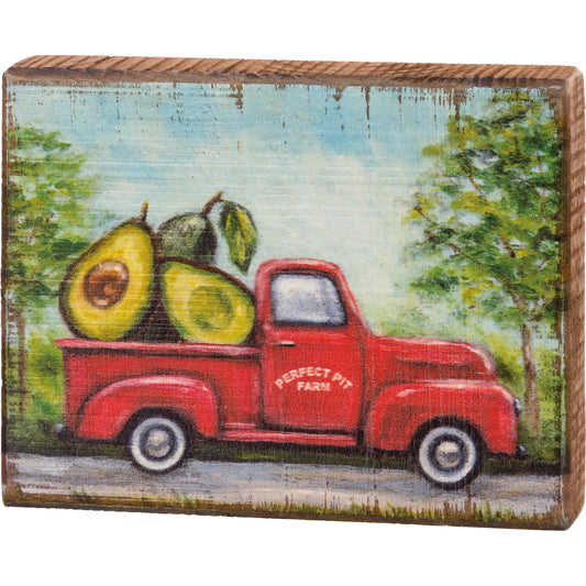 Avocado Perfect Pit Farm Block Sign image 0