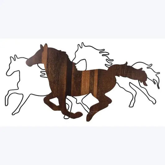 Wood/Wire Twist Horse Wall Art image 0