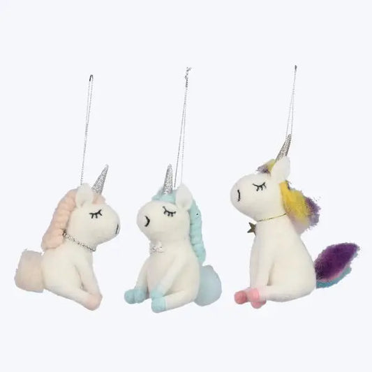 Wool Felt Unicorn Ornament image 0