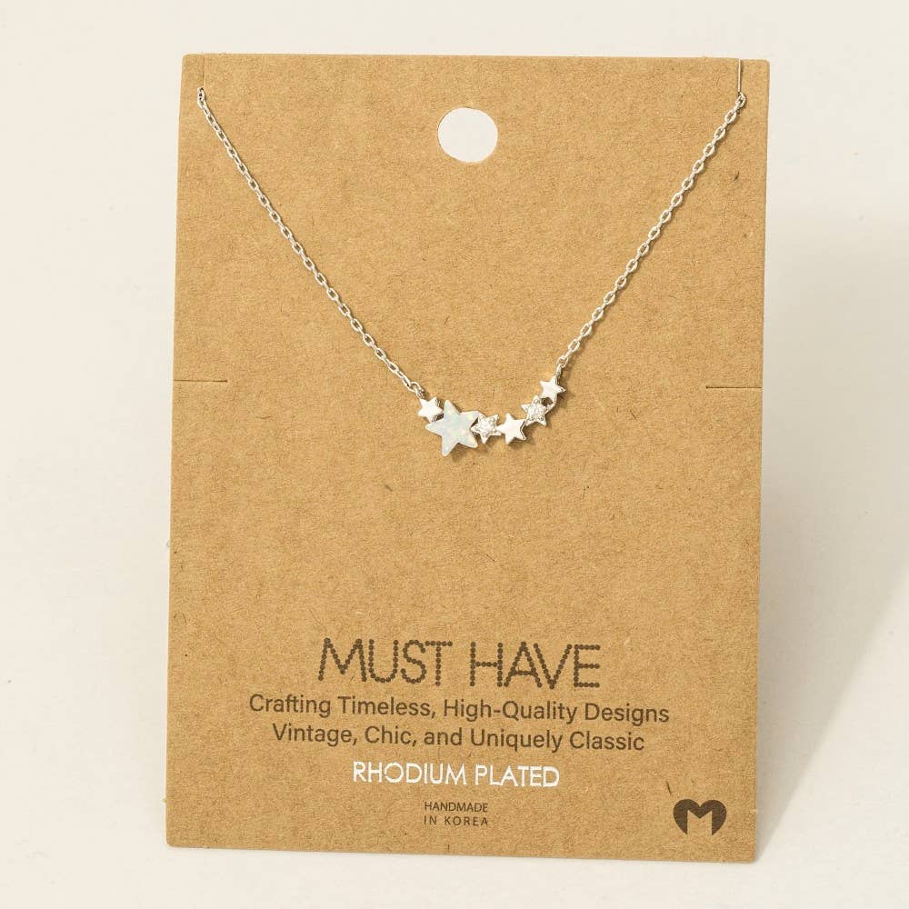 Dainty Multi Star Charm Necklace