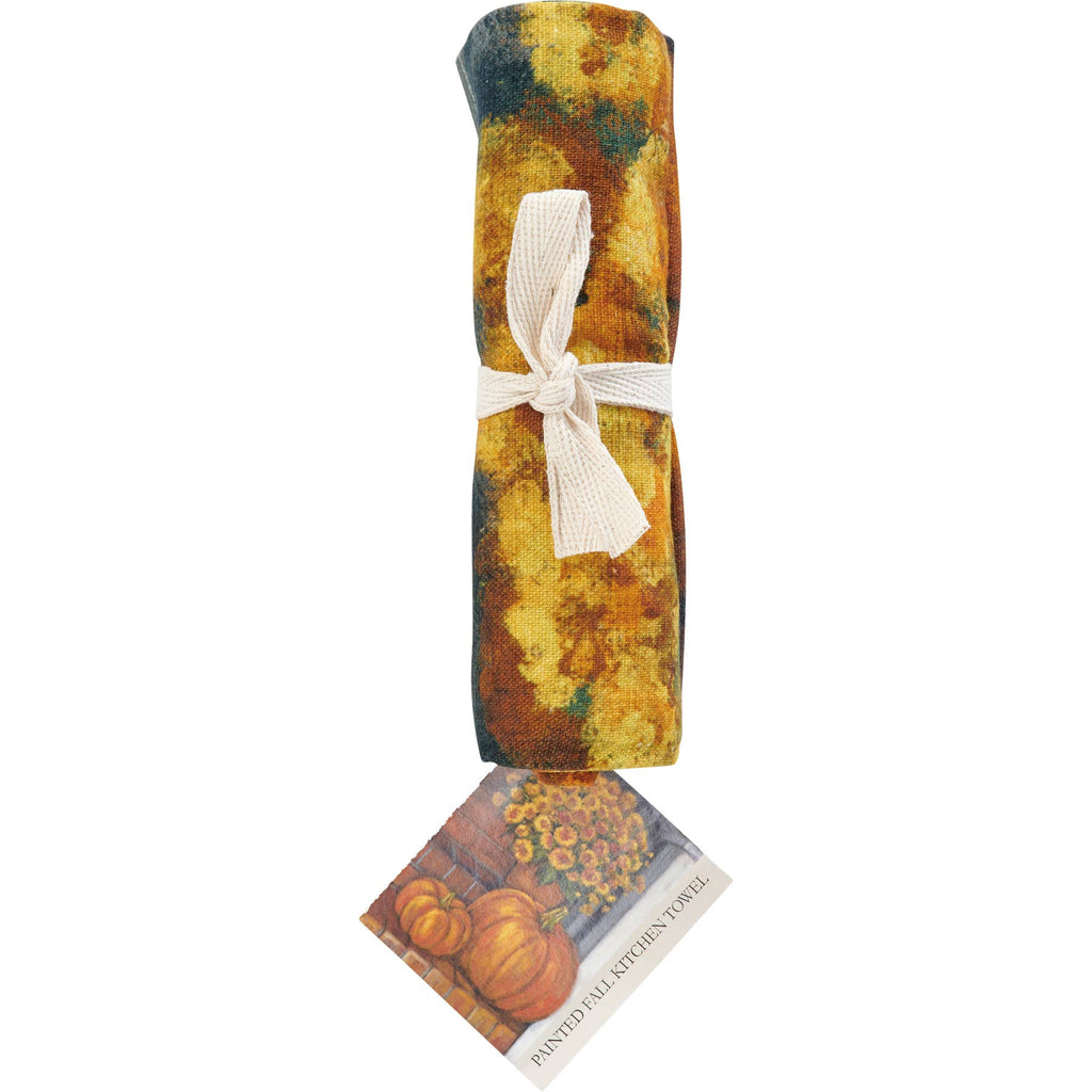 Porch Steps And Flowers Kitchen Towel