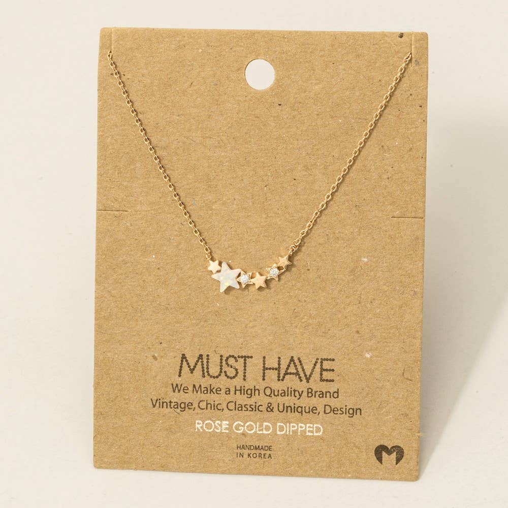 Dainty Multi Star Charm Necklace