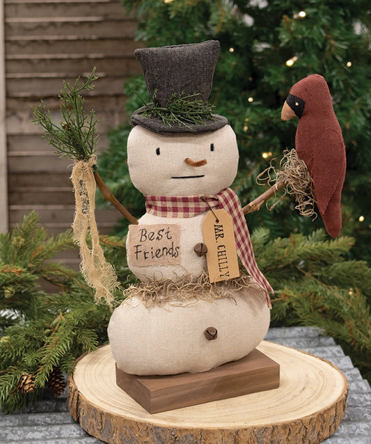 Mr. Chilly Stuffed Snowman On Base image 0