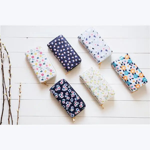 Whimsical Florals Double Zipper Wallet image 0