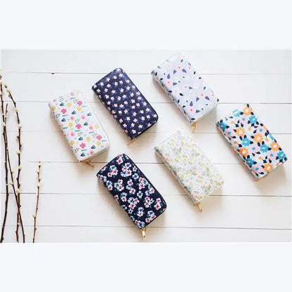 Whimsical Florals Double Zipper Wallet image 0