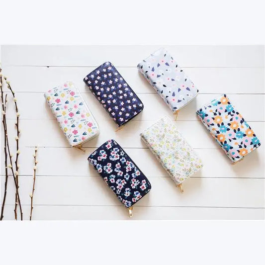 Whimsical Florals Double Zipper Wallet image 0