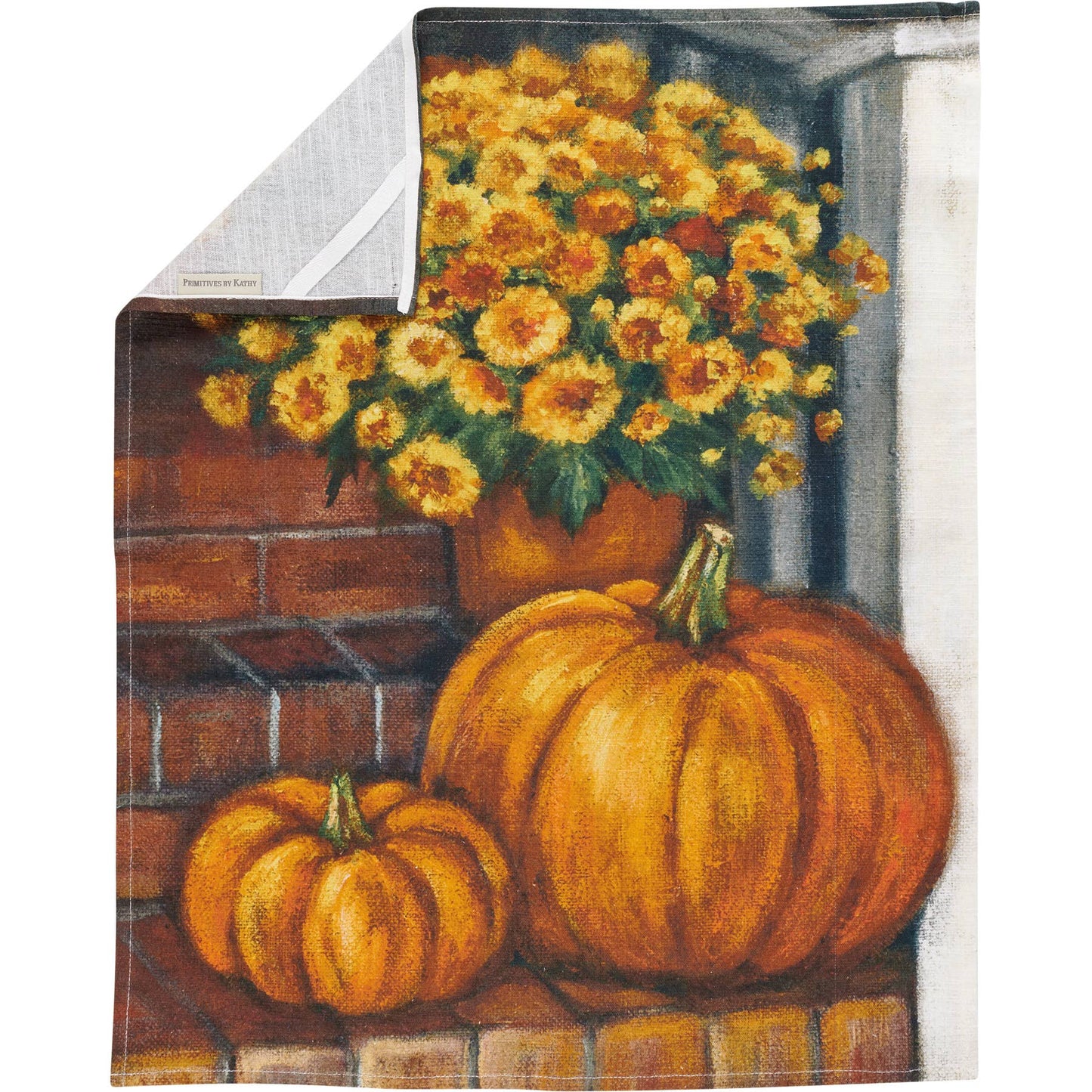 Porch Steps And Flowers Kitchen Towel