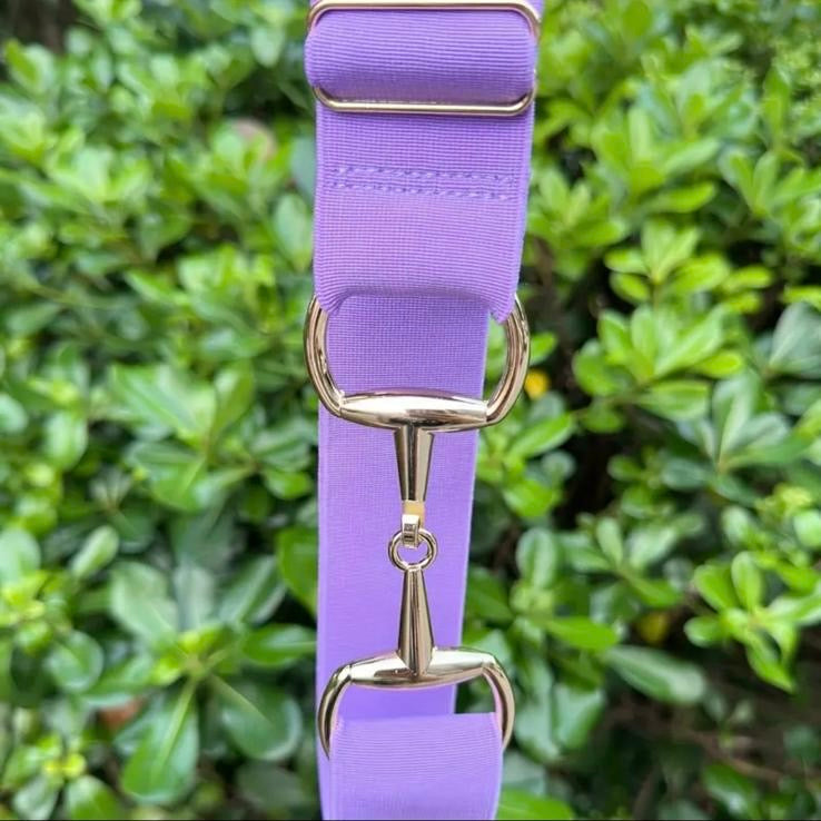 Snaffle Bit Elastic Belt- Gold Buckle