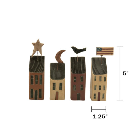 4/Set, Fourth Of July House Blocks image 1