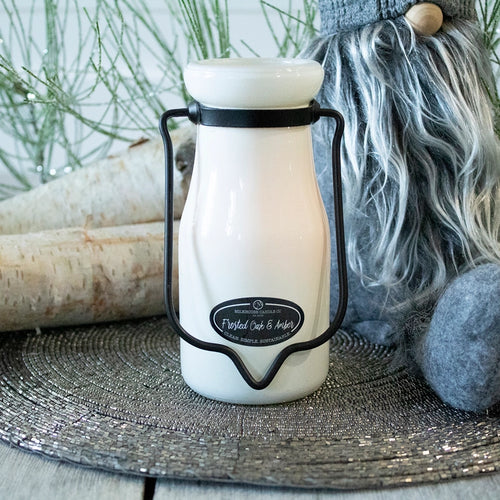 8 oz Milkbottle Candle: Frosted Oak & Amber image 0