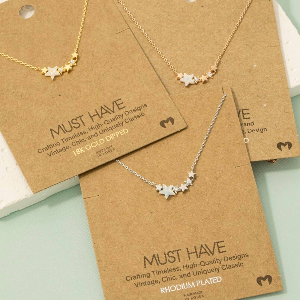 Dainty Multi Star Charm Necklace