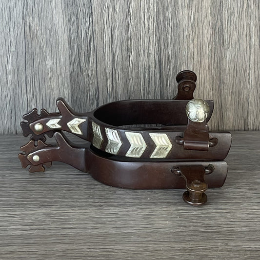 Engraved German Silver Mens Spurs image 0
