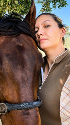 Dapplebay Grace 1/4 Zip LS Riding Top- Chestnut/Spring Plaid