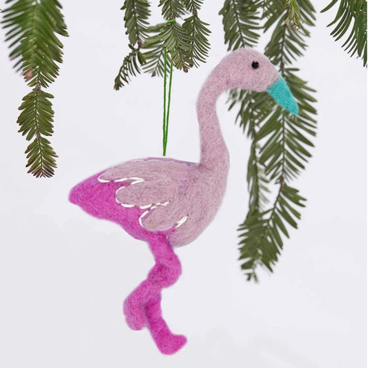 Festive Flamingo Ornament image 0