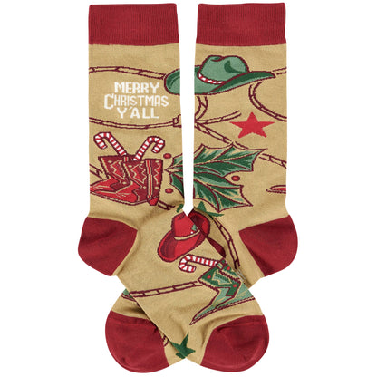 Merry Christmas Y'all Socks