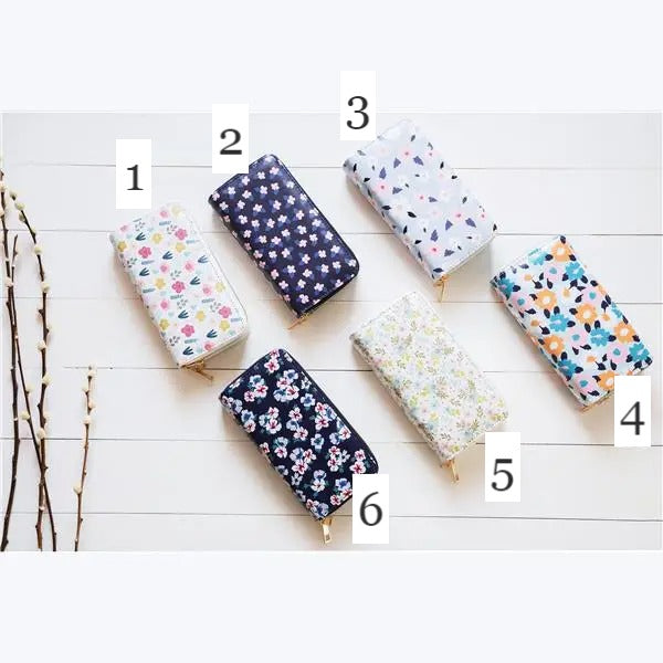 Whimsical Florals Double Zipper Wallet image 1