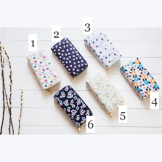 Whimsical Florals Double Zipper Wallet image 1