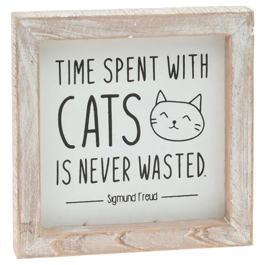 Time Spent with Cats Wood Sign image 0