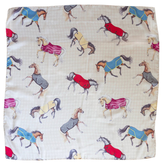 AWST Int'l Lila Horses in Blankets Scarf -36"