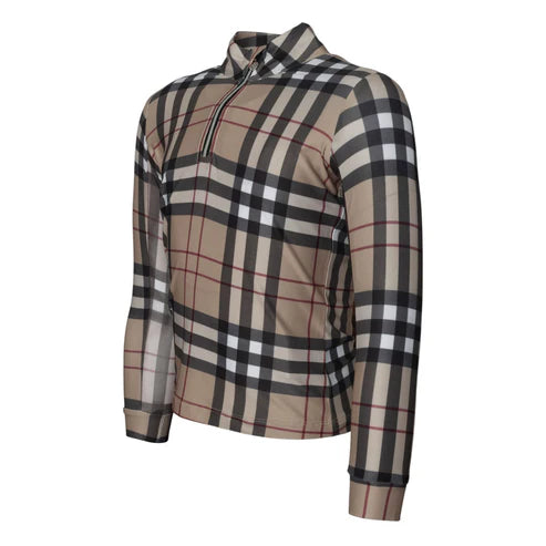 Dapplebay Holiday Plaid Kid's 1/4 Zip Riding Top