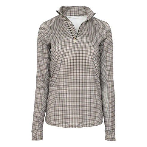 Dapplebay Bay Houndstooth 1/4 Zip Riding Top- CLEARANCE