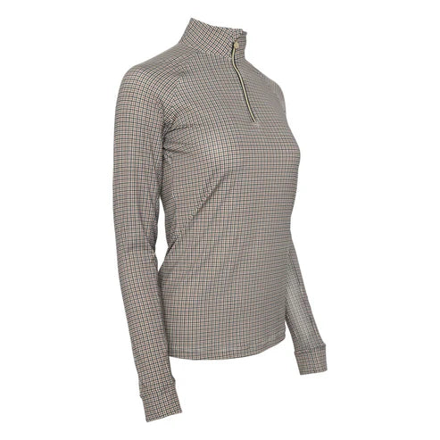 Dapplebay Bay Houndstooth 1/4 Zip Riding Top- CLEARANCE