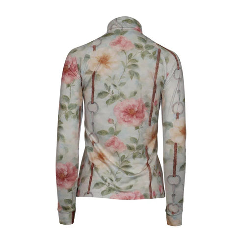 Dapplebay Vintage Floral 1/4 Zip LS Riding Top