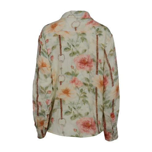 Dapplebay Vintage Floral Breezy Button Up Top