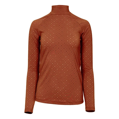 Dapplebay Aircut Mock Neck LS Top-Rust