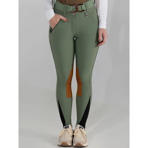 Dapplebay Sport Suede Knee Patch Breeches-Rosemary